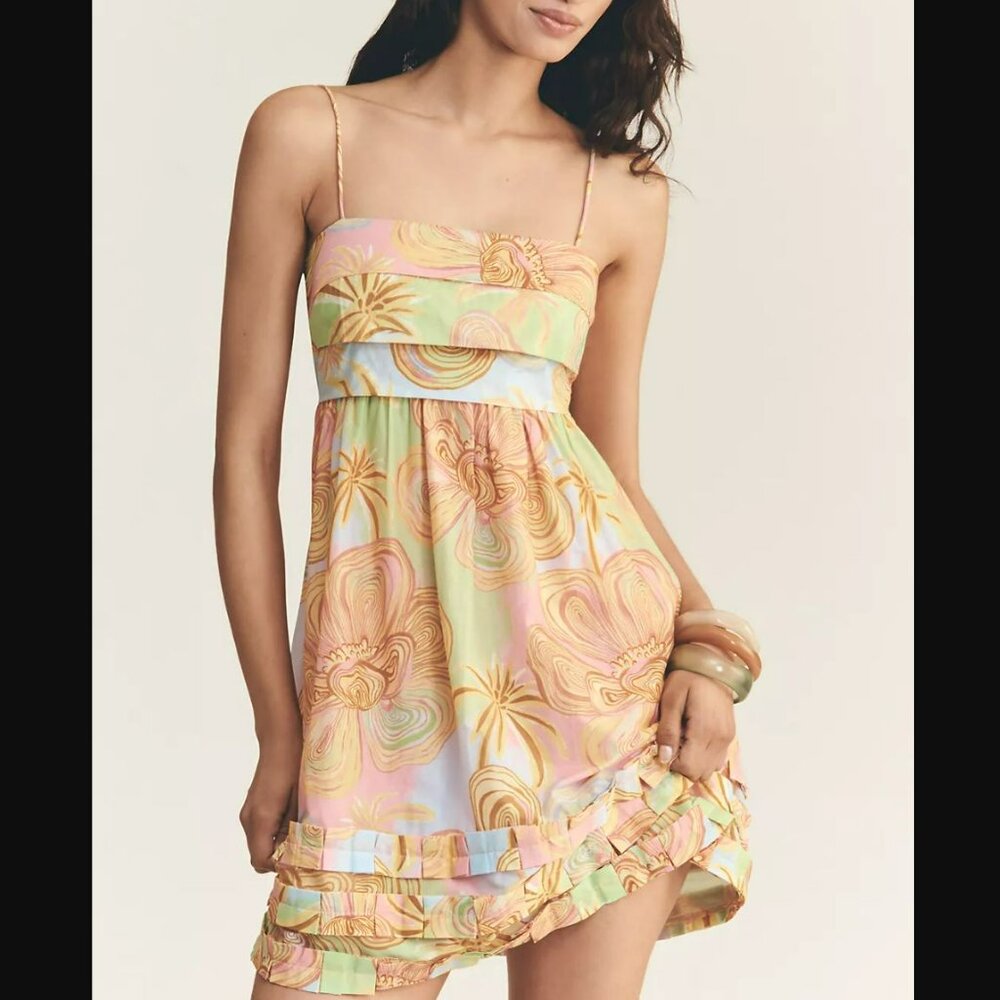 Farm Rio Anthropologie Sleeveless Printed Mini Dress